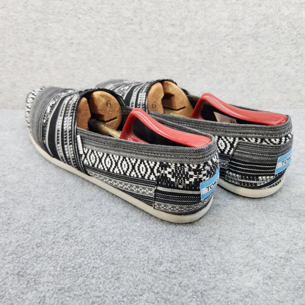 TOMS Slip On Shoes Black White Pattern Casual Comfort Loafers Mens 12 - Picture 3 of 11